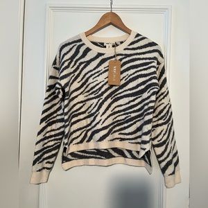 YES Lola zebra super soft knit sweater NWT